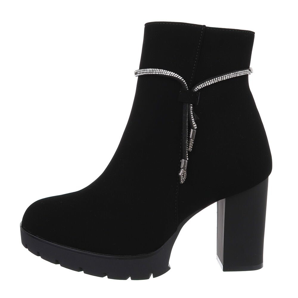 Ital-Design Damen Elegant High-Heel-Stiefelette (84633899) Blockabsatz günstig online kaufen