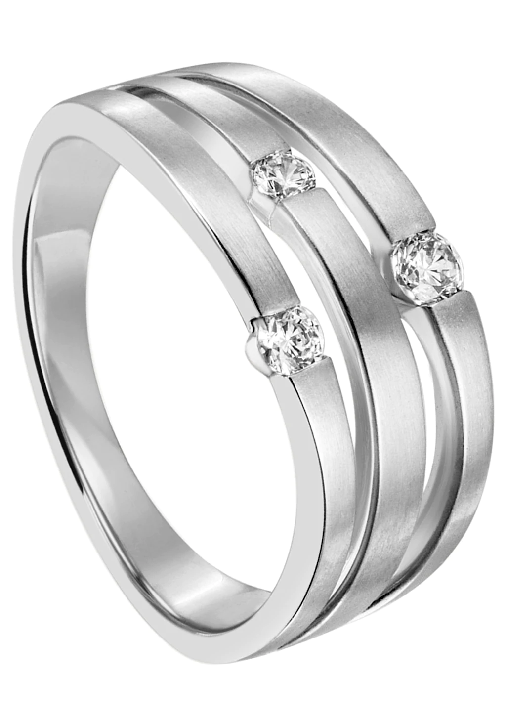 JOBO Fingerring "Ring mit 3 Diamanten", 585 Weißgold günstig online kaufen