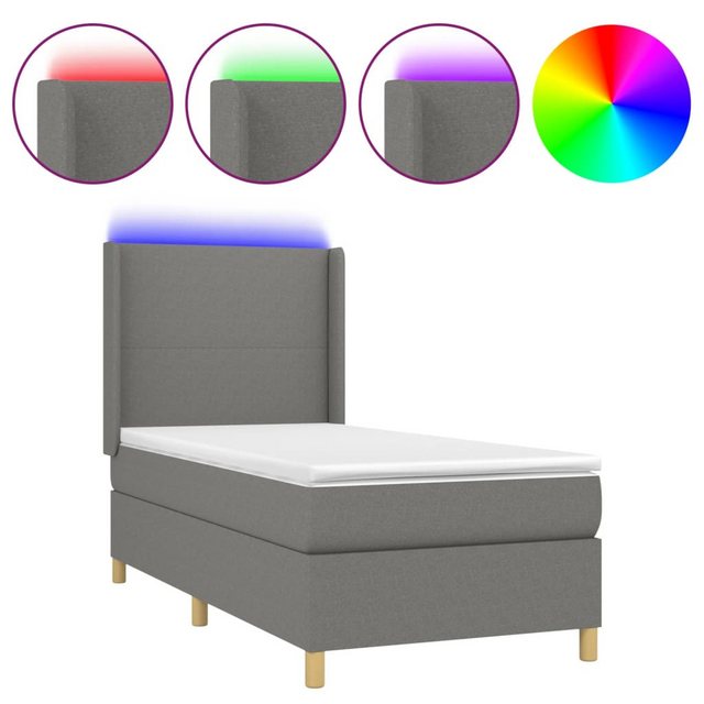 vidaXL Boxspringbett Bett Boxspringbett mit Matratze und LED Stoff (90 x 20 günstig online kaufen