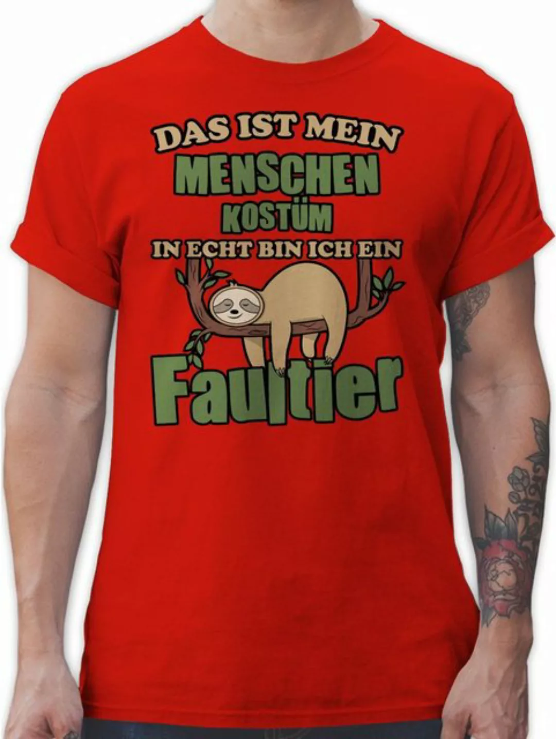 Shirtracer T-Shirt Das ist mein Menschen Kostüm in echt bin ich ein Faultie günstig online kaufen