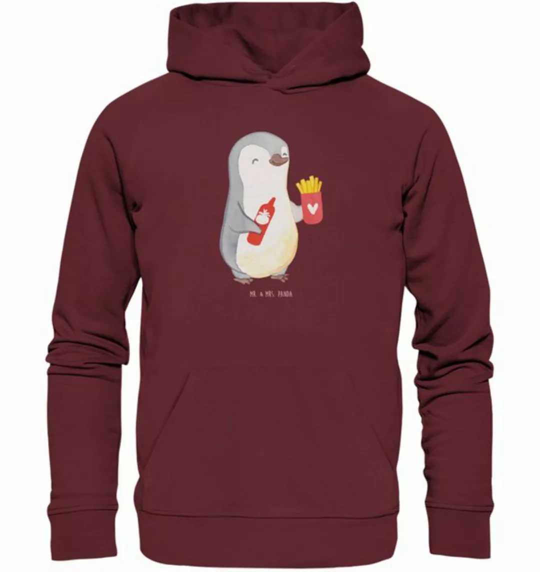 Mr. & Mrs. Panda Hoodie Pinguin Pommes Größe XS - Burgundy - Geschenk, Öko- günstig online kaufen