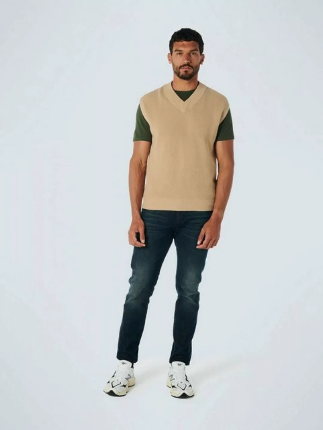 NO EXCESS Pullunder Spencer V-Neck Relief Rib Jacquard günstig online kaufen