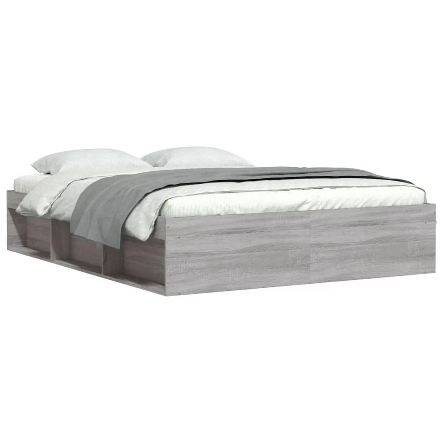 vidaXL Bettgestell Bettrahmen Grau Sonoma 140x190 cm Bett Bettgestell günstig online kaufen