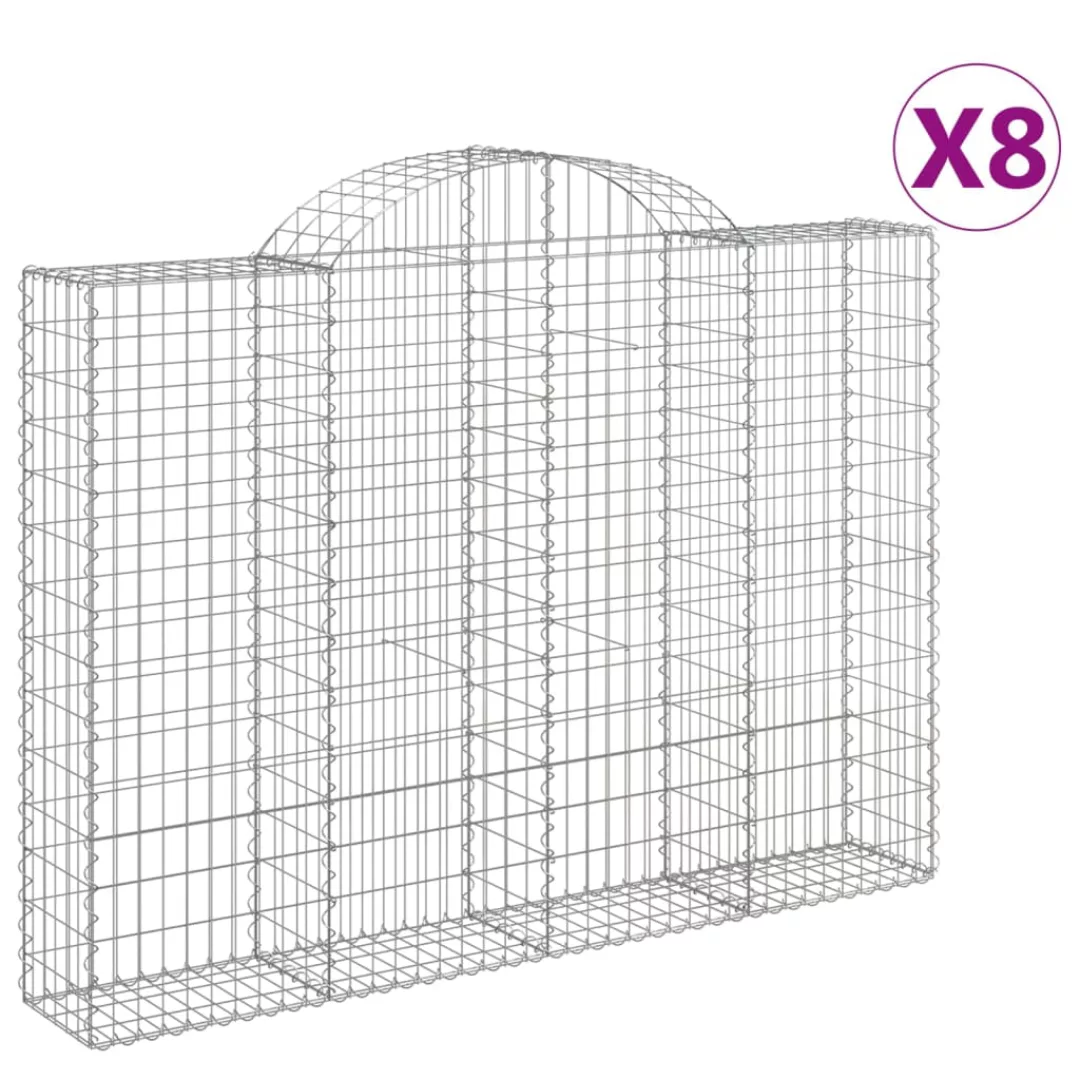 Vidaxl Gabionen Mit Hochbogen 8 Stk. 200x30x140/160cm Verzinktes Eisen günstig online kaufen