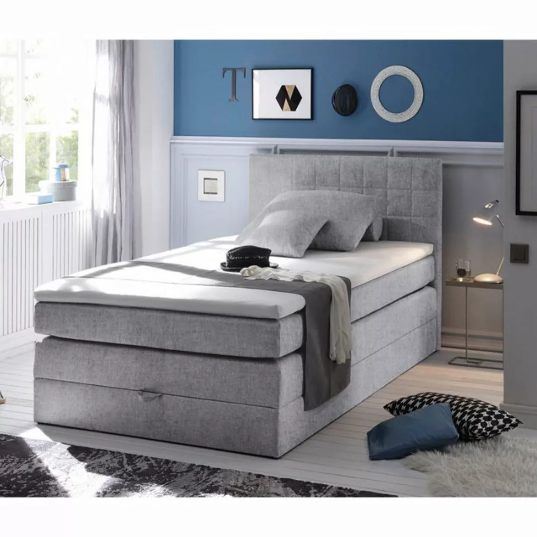 Lomadox Boxspringbett HUSUM-09, Liegefläche 120x200cm, Härtegrad H2, mit Be günstig online kaufen