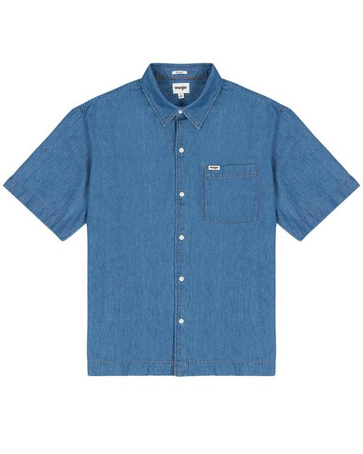 Wrangler Jeanshemd Regular Fit Kurzarm - 1 PKT SHIRT Mid Indigo günstig online kaufen