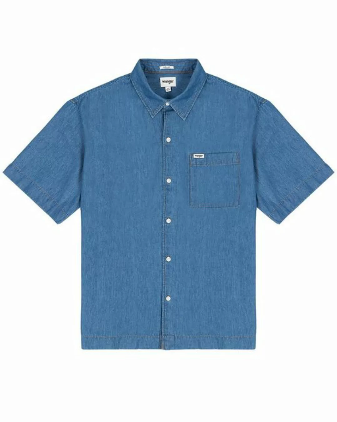 Wrangler Jeanshemd Regular Fit Kurzarm - 1 PKT SHIRT Mid Indigo günstig online kaufen