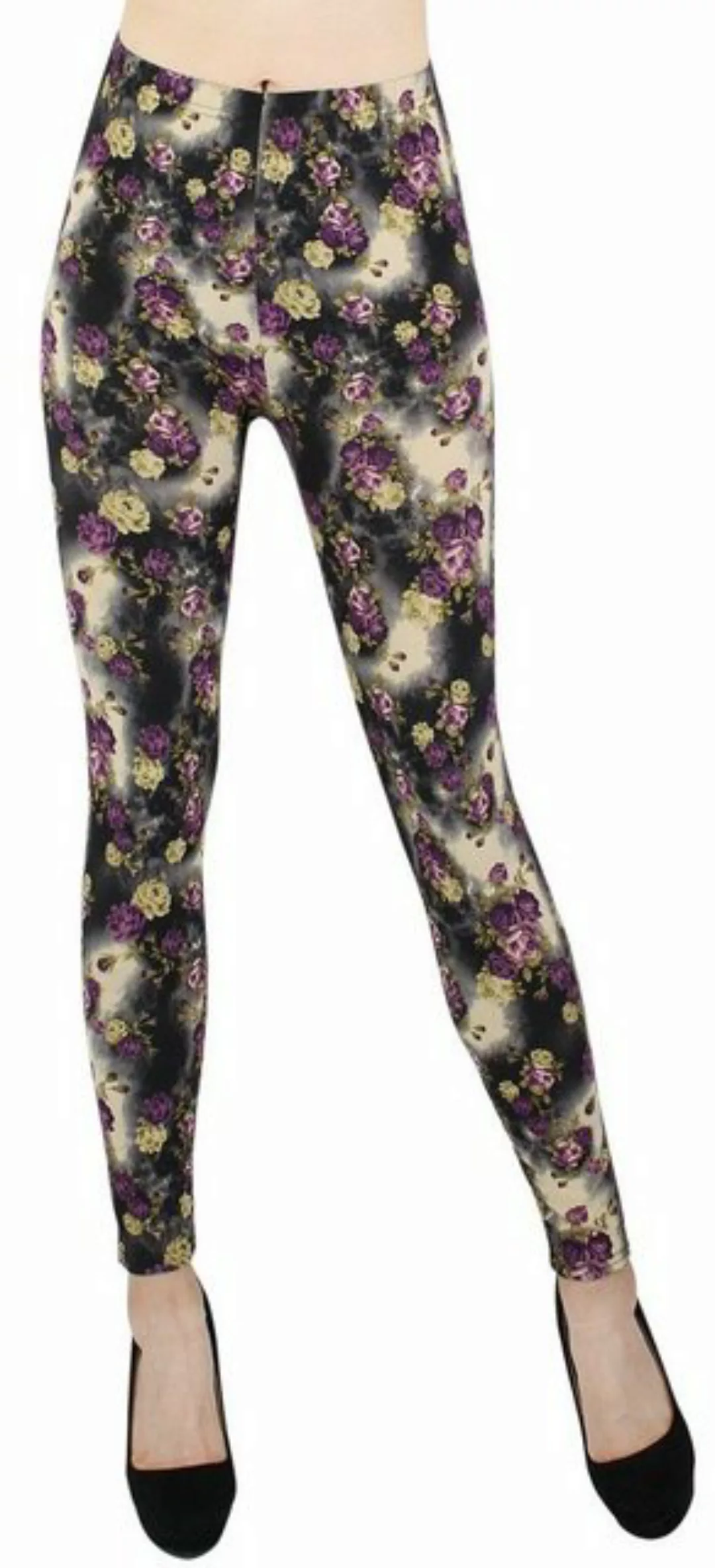 dy_mode Leggings Damen Leggings Blumen Muster Bunte Yogahose Fitness Leggin günstig online kaufen