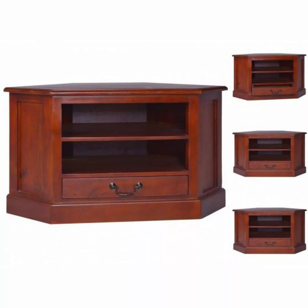 vidaXL TV-Schrank TV-Eckschrank Klassisches Braun Massivholz Mahagoni günstig online kaufen