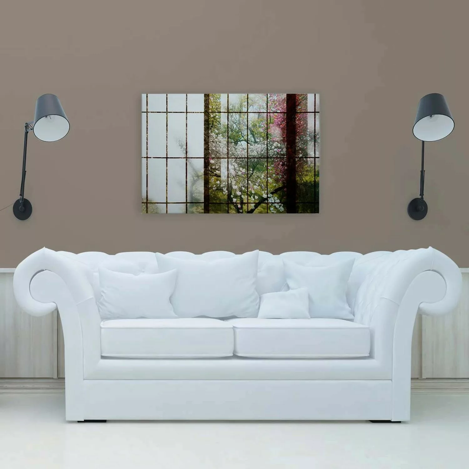 Bricoflor Wandbild Japanischer Garten In 120 X 80 Cm Fensterblick Leinwand günstig online kaufen