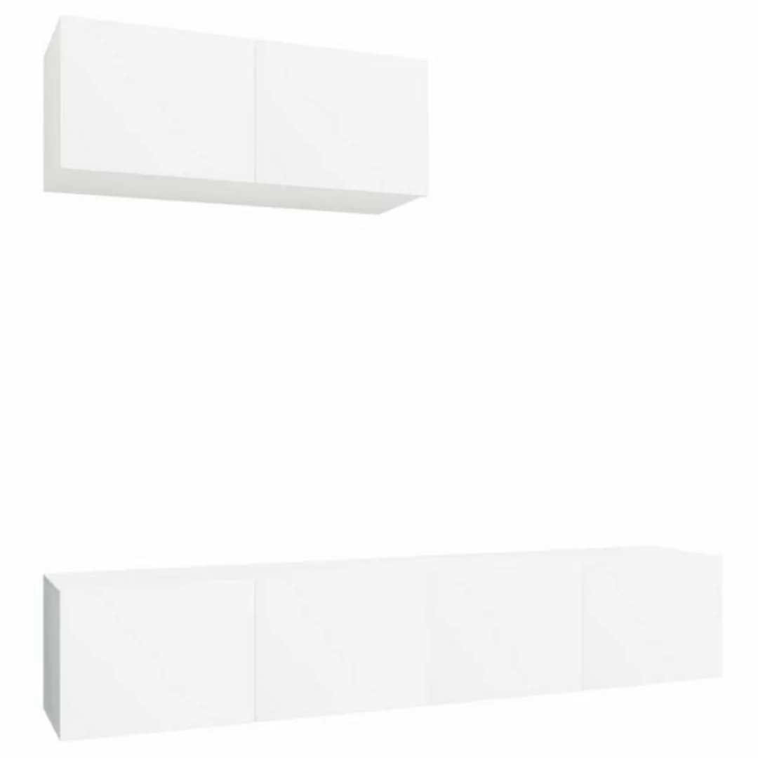 furnicato TV-Schrank 3-tlg. TV-Schrank-Set Weiß Holzwerkstoff (1-St) günstig online kaufen