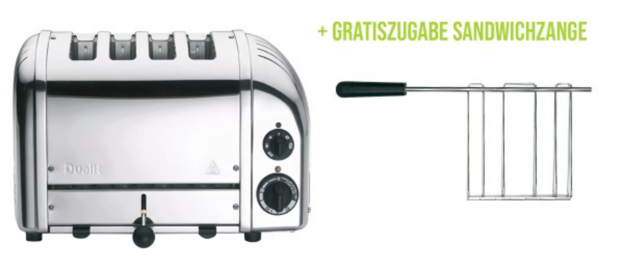 Classic Toaster Premium 4-Schlitz inkl. Gratis Brötchenaufsatz Poliert günstig online kaufen