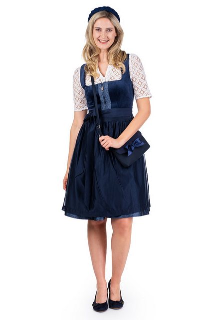 Spieth & Wensky Dirndl Samt Dirndl 2tlg. - EDONA - dunkelblau günstig online kaufen