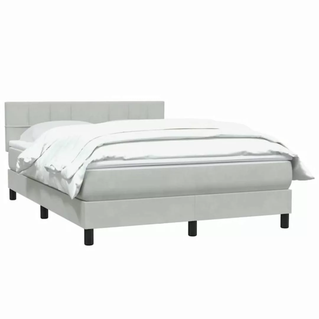 vidaXL Bett Boxspringbett mit Matratze Hellgrau 140x220 cm Samt günstig online kaufen