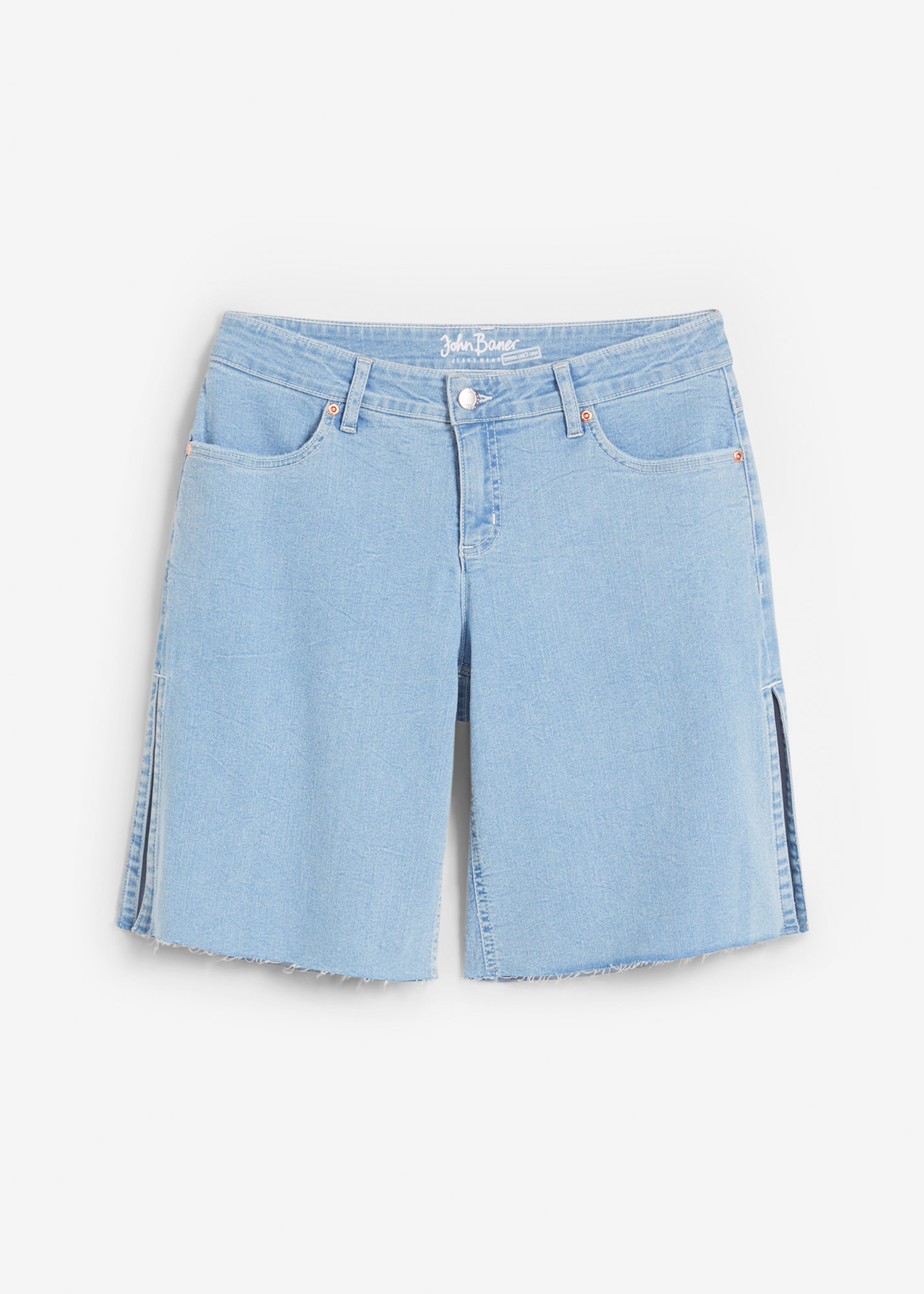 Wide Leg Jeans, Mid Waist, Bermuda günstig online kaufen