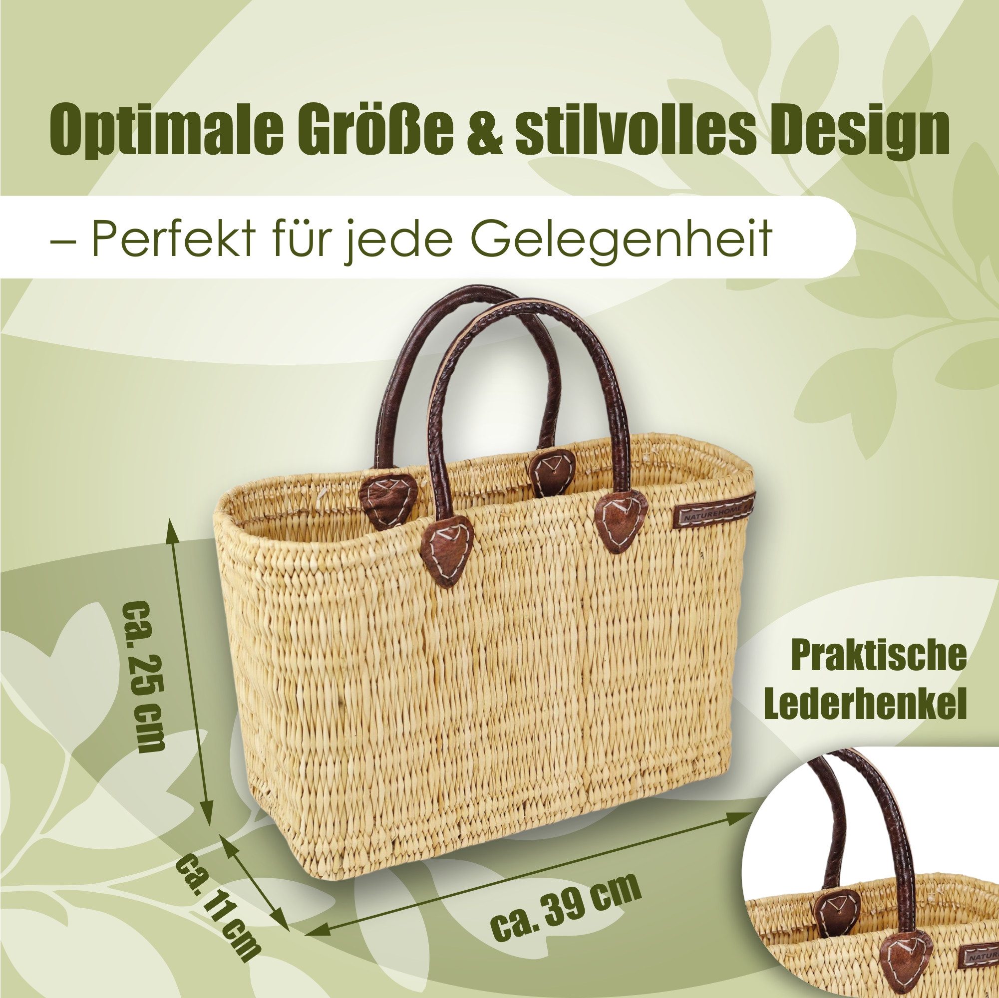 NATUREHOME Strandtasche Tasche M Schilfrohr Shopper günstig online kaufen