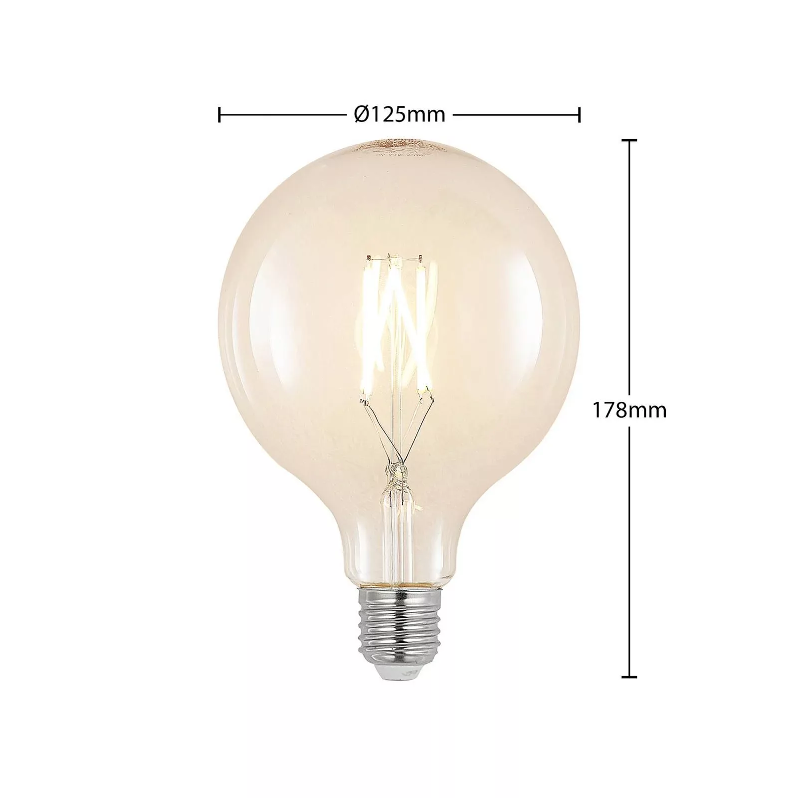 LED-Filament E27 8W 2.700K G125 Globe klar 2er-Set günstig online kaufen