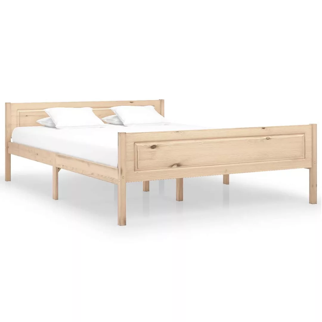 vidaXL Bettgestell Massivholzbett Kiefer 160x200 cm Doppelbett Bett Bettrah günstig online kaufen