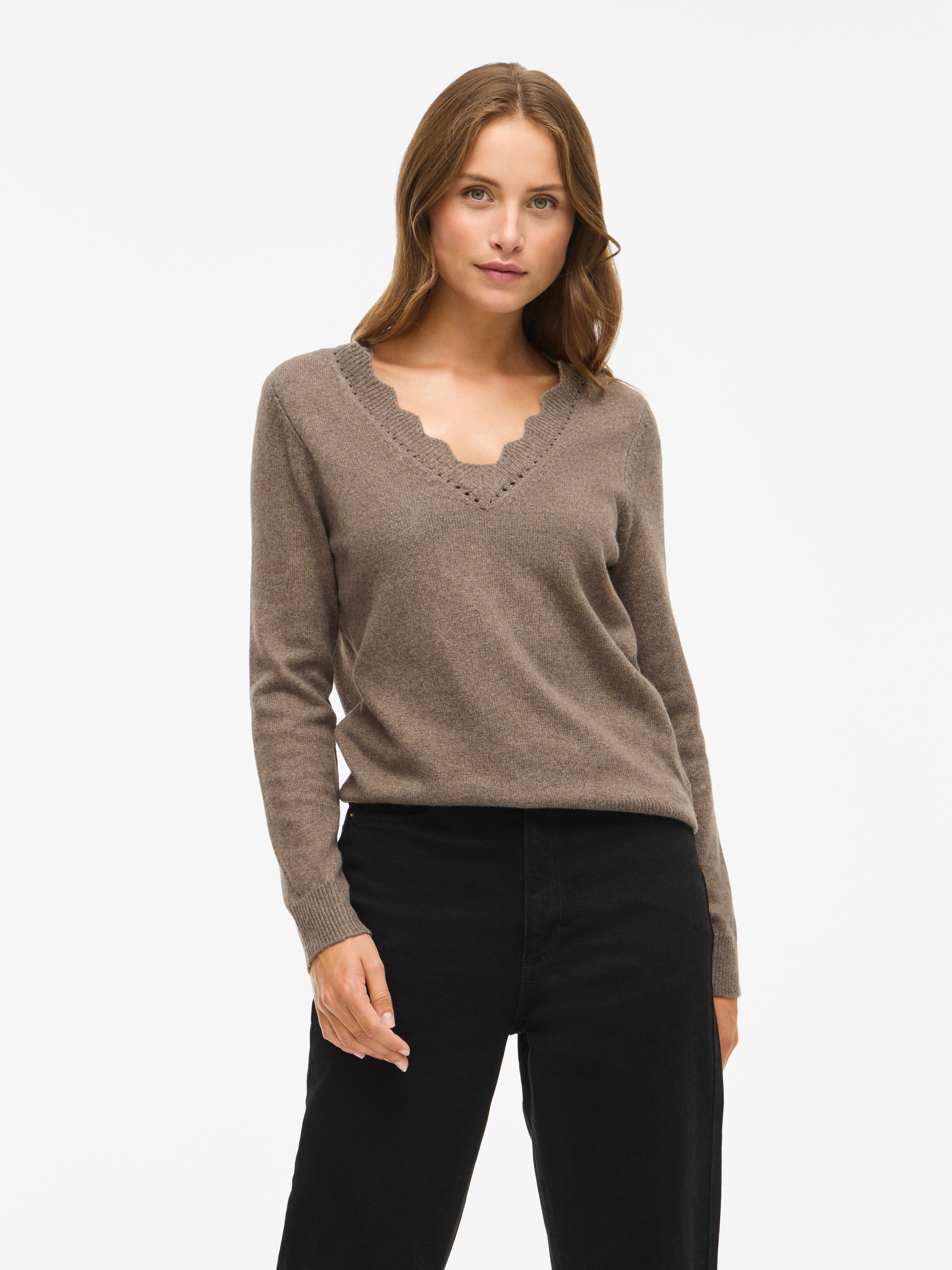Vila V-Ausschnitt-Pullover "VINIKOLINA V-NECK L/S KNIT TOP - NOOS" günstig online kaufen