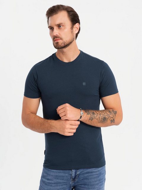 OMBRE T-Shirt Herren-T-Shirt SLIM FIT mit Rundhalsausschnitt günstig online kaufen