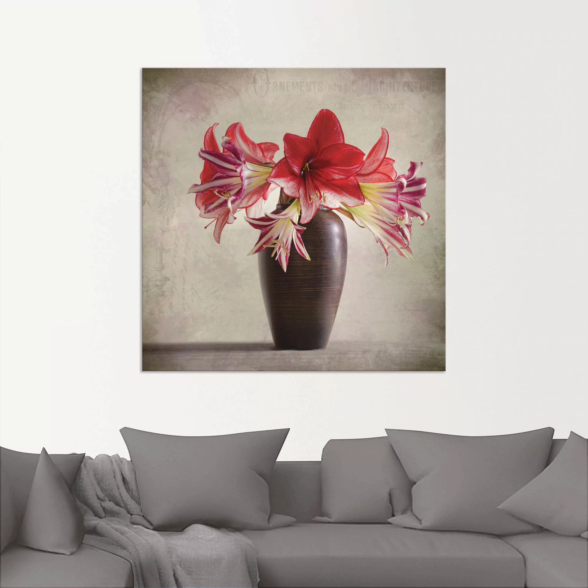 Artland Wandbild "Amaryllis Vintage II", Blumen, (1 St.) günstig online kaufen