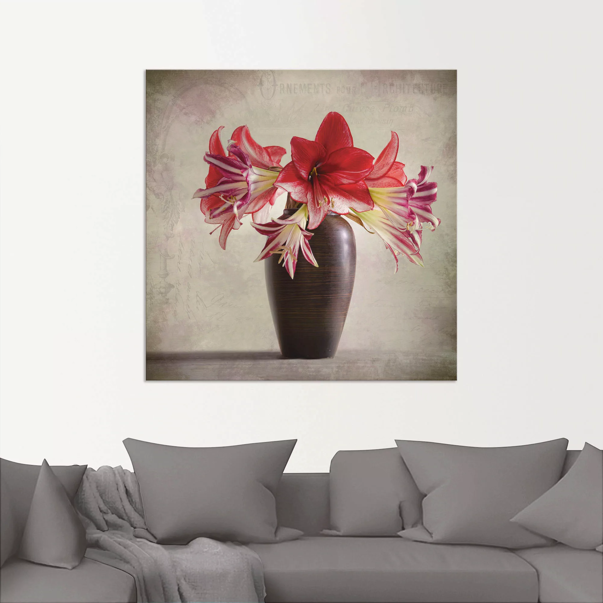 Artland Wandbild "Amaryllis Vintage II", Blumen, (1 St.), als Alubild, Outd günstig online kaufen