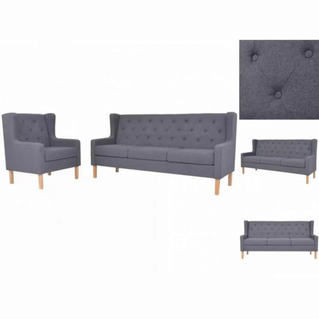 vidaXL Sofa Sofa-Set 2-tlg Stoff Grau günstig online kaufen