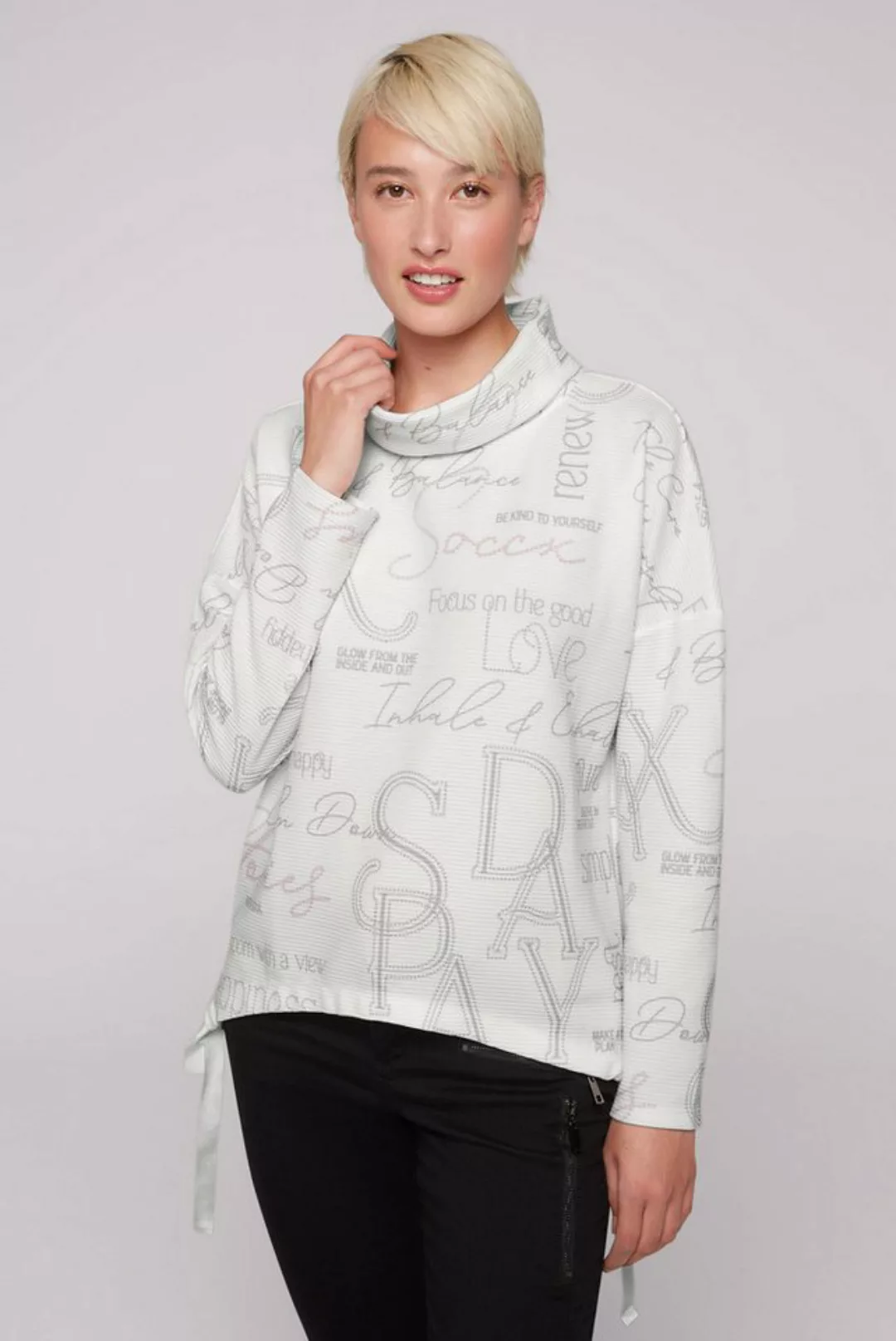 SOCCX Sweater, mit Bindeband im Saum günstig online kaufen