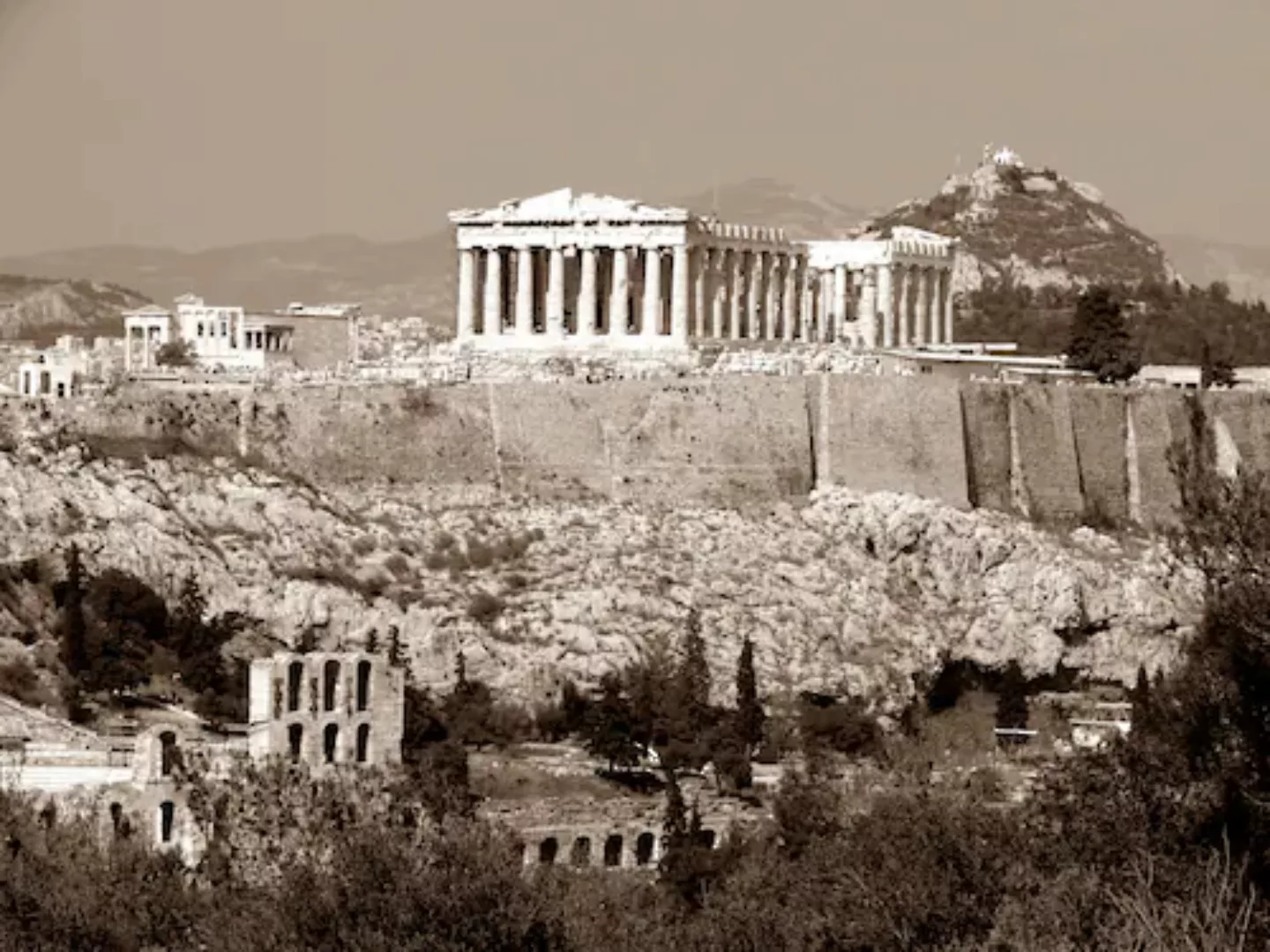 Papermoon Fototapete »Griechenland Sepia« günstig online kaufen