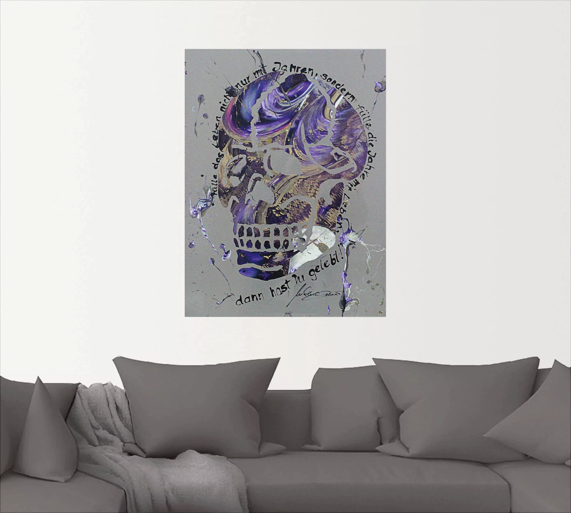Artland Wandbild "Totenkopf 3", Körper, (1 St.), als Leinwandbild, Wandaufk günstig online kaufen