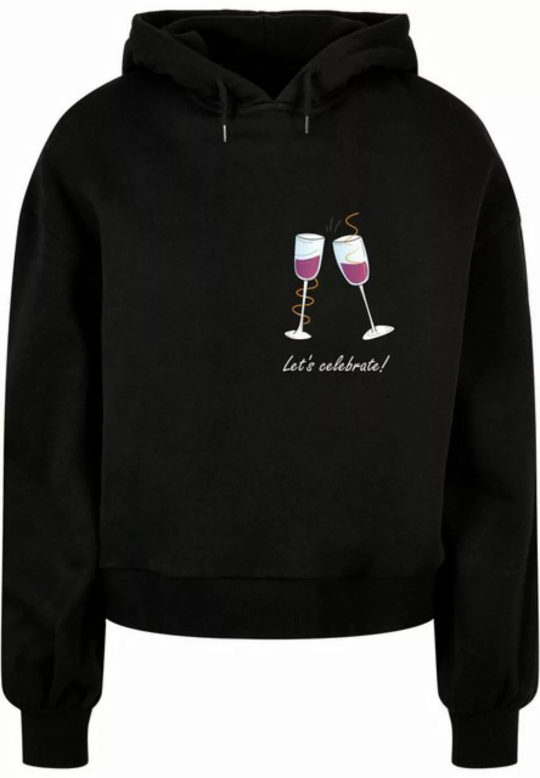 Merchcode Kapuzenpullover "Damen Ladies Let´s celebrate Organic Oversized H günstig online kaufen