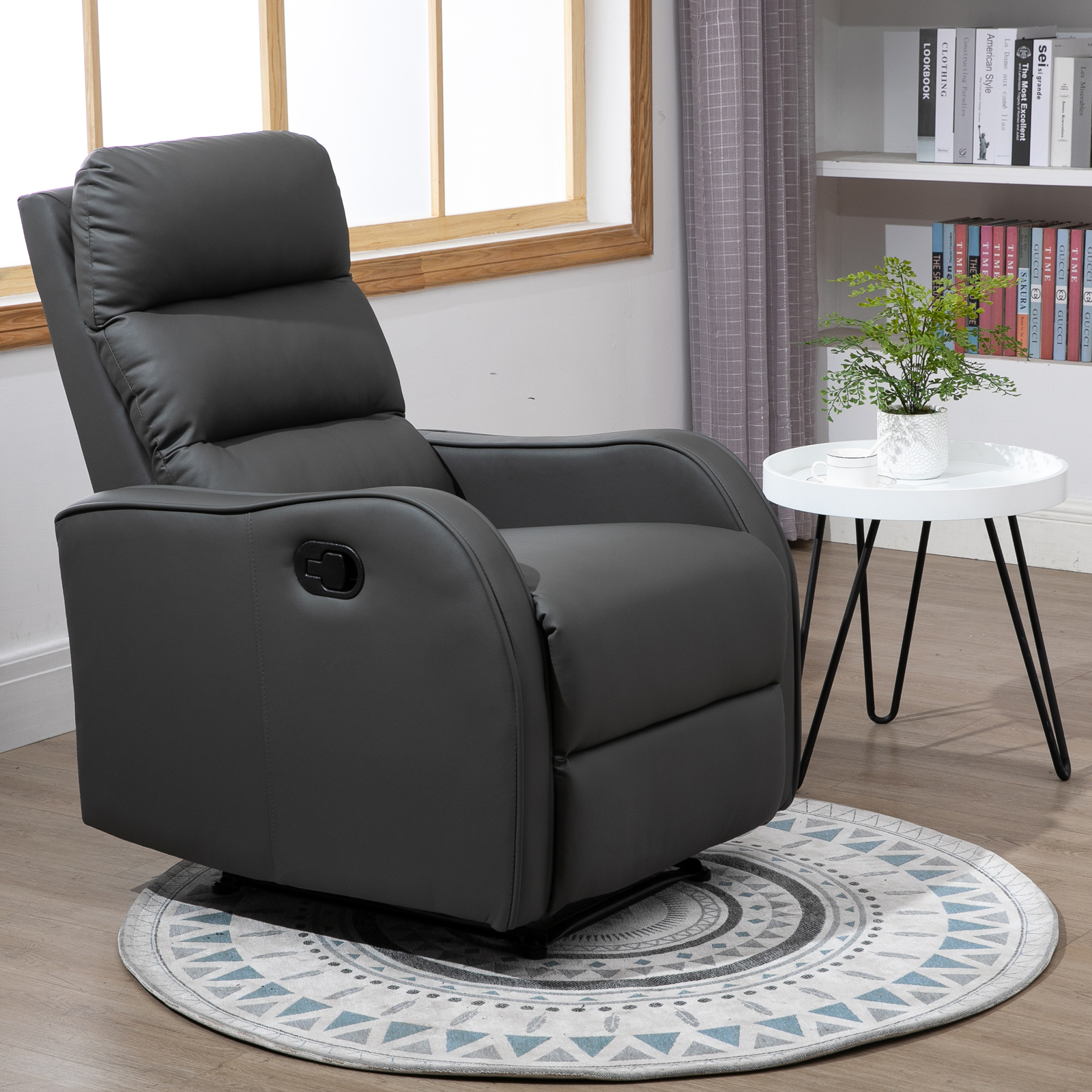 HOMCOM Relaxsessel Ruhesessel mit Wipp- und Liegefunktion drehbar mit Geträ günstig online kaufen