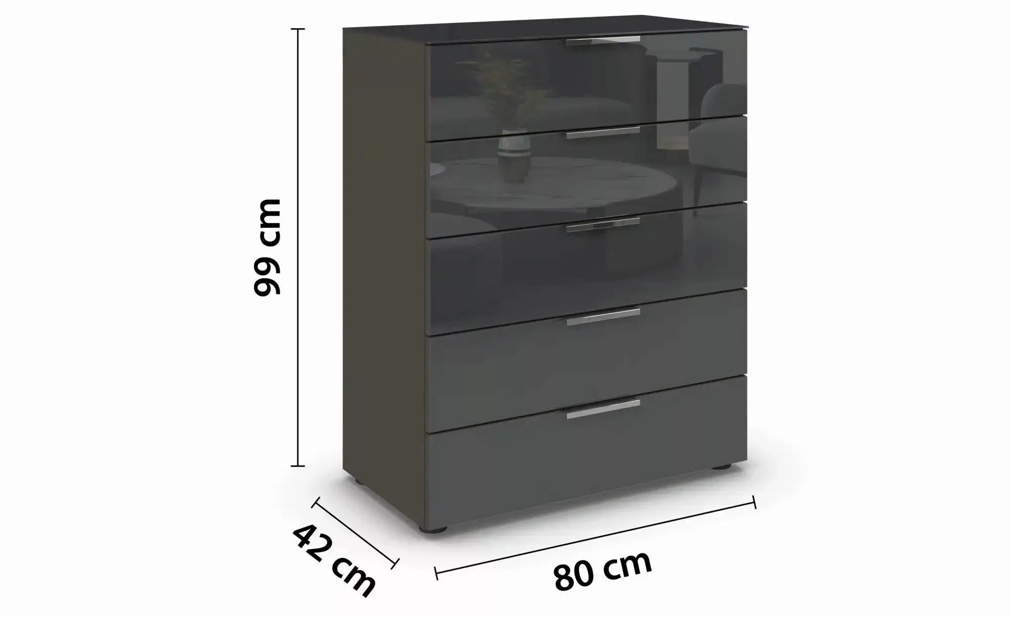 Kommode   ¦ schwarz ¦ Maße (cm): B: 80 H: 99 Kommoden & Sideboards > Kommod günstig online kaufen