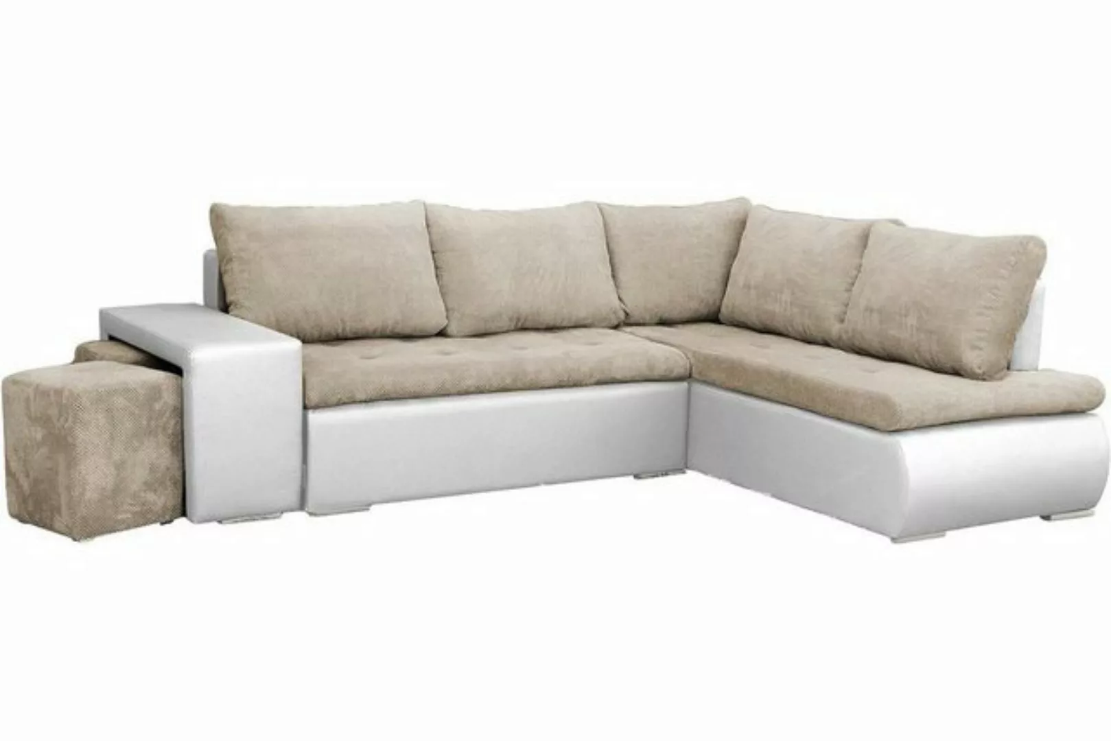 MOEBLO Ecksofa BELGRAD, Eckcouch mit Zwei Hocker Sofa Couch mit Ottomane L- günstig online kaufen