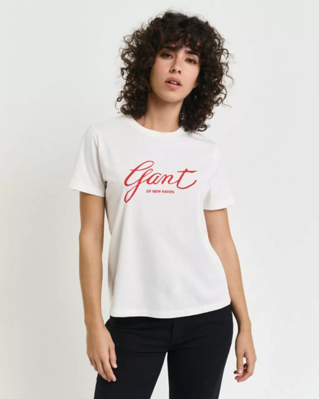 Gant T-Shirt REG SCRIPT T-SHIRT GANT-Grafikprint auf der Brust günstig online kaufen