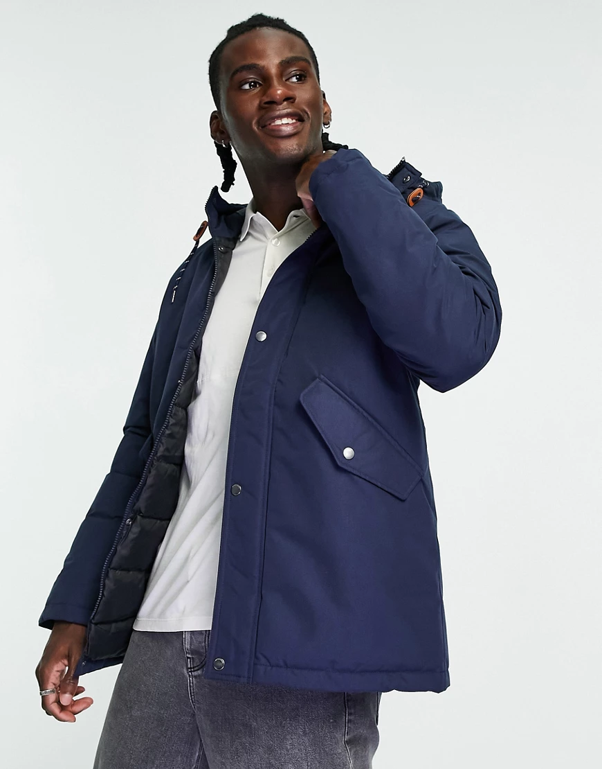 Jack & Jones Originals – Parka in Marineblau mit Kapuze günstig online kaufen