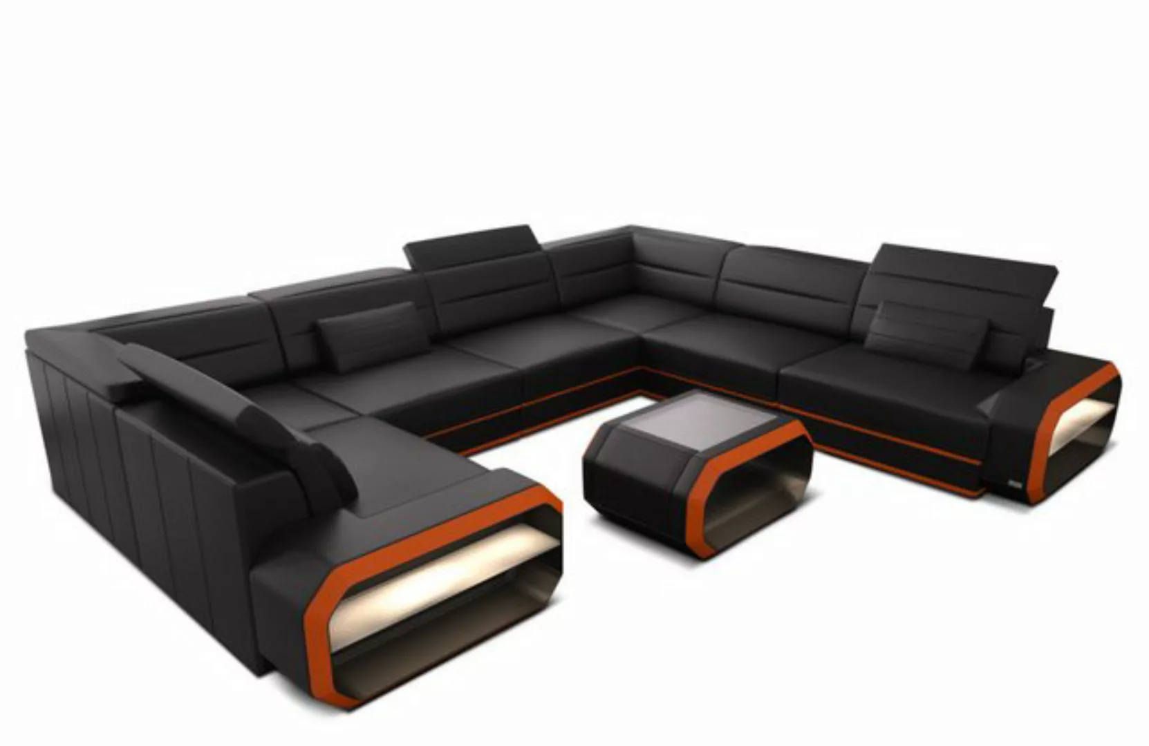 Sofa Dreams Wohnlandschaft Leder Sofa Verona U Form Ledercouch Ledersofa, C günstig online kaufen