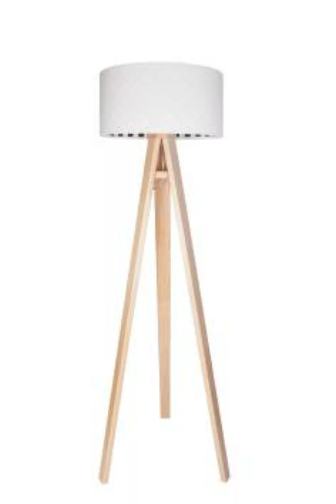 Stehlampe Weiß Schwarz Retro Dreibein 140cm Wohnzimmer günstig online kaufen