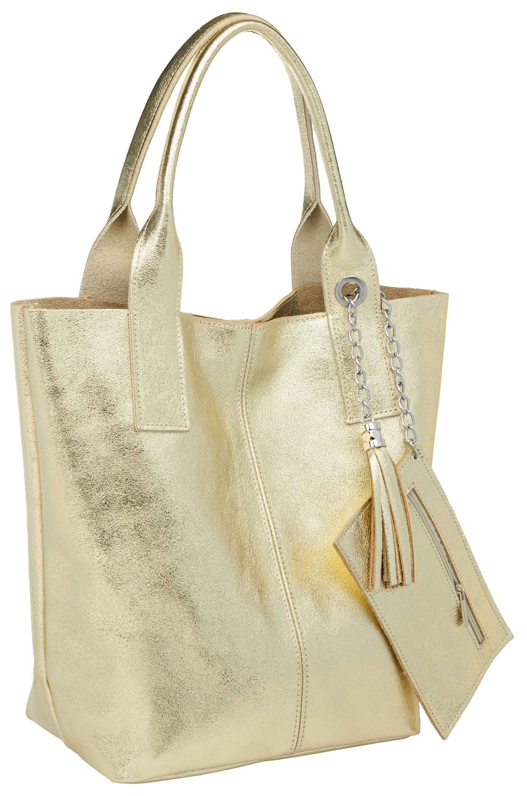 Caspar Schultertasche große Wildleder Shopper Damen günstig online kaufen