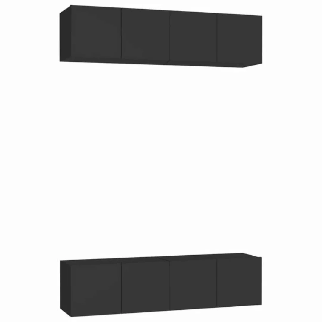 vidaXL TV-Schrank TV-Schränke 4 Stk Schwarz 60x30x30 cm Spanplatte Lowboard günstig online kaufen