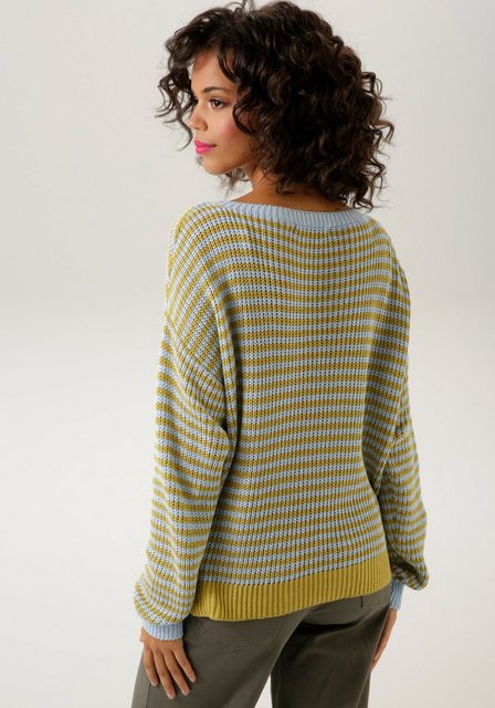 Aniston CASUAL Strickpullover, im pastellfarbenem Streifen-Dessin günstig online kaufen