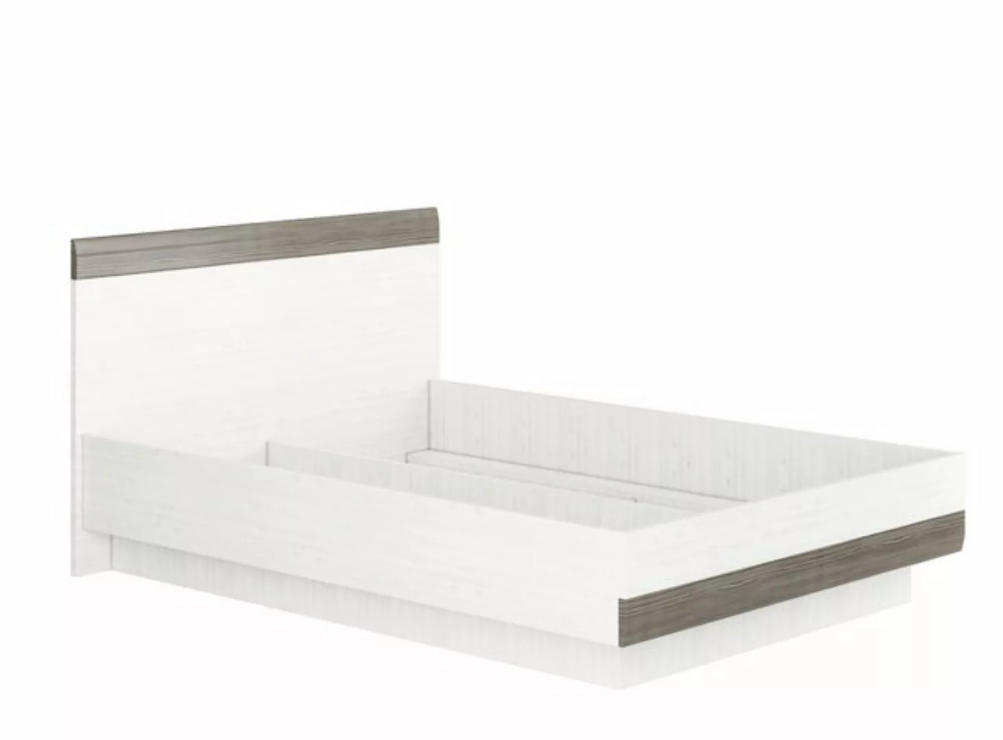 Feldmann-Wohnen Bett Blanco (1-tlg., dekorative graue MDF-Absetzungen), 150 günstig online kaufen