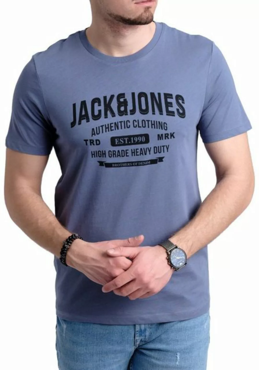 Jack & Jones Print-Shirt T-Shirt mit Aufdruck aus Baumwolle günstig online kaufen