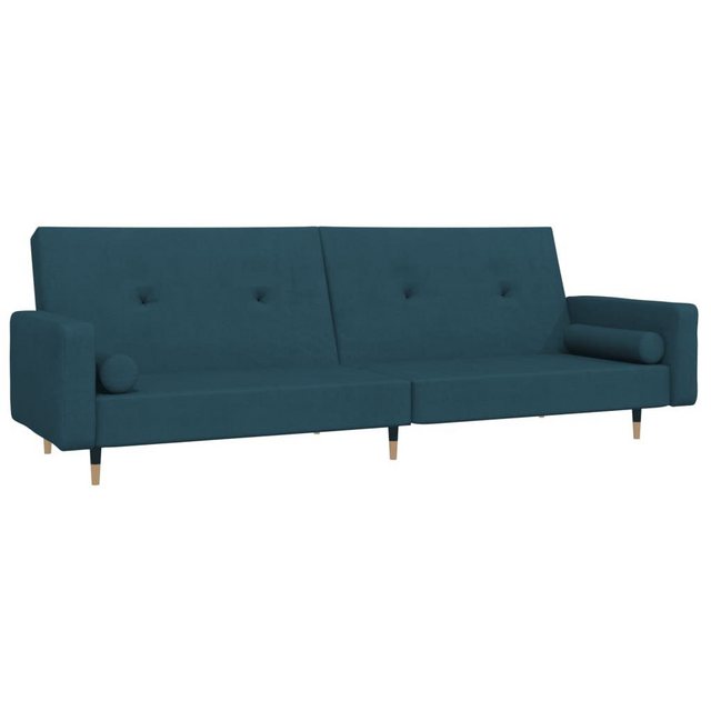 vidaXL Sofa Schlafsofa 2-Sitzer mit 2 Kissen Blau Samt günstig online kaufen