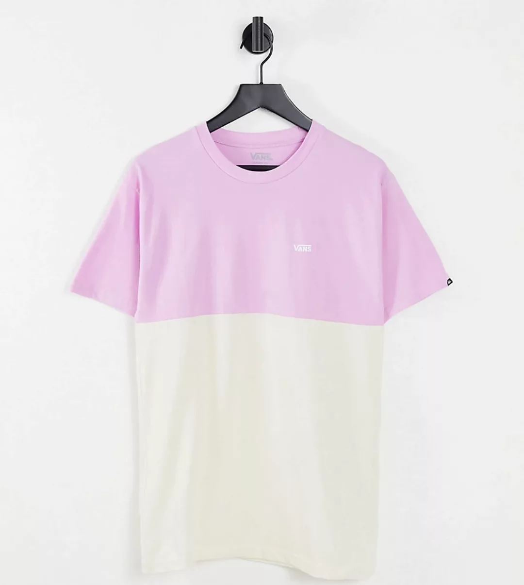Vans – T-Shirt mit Farbblock-Design in Rosa/Cremeweiß, exklusiv bei ASOS-Vi günstig online kaufen