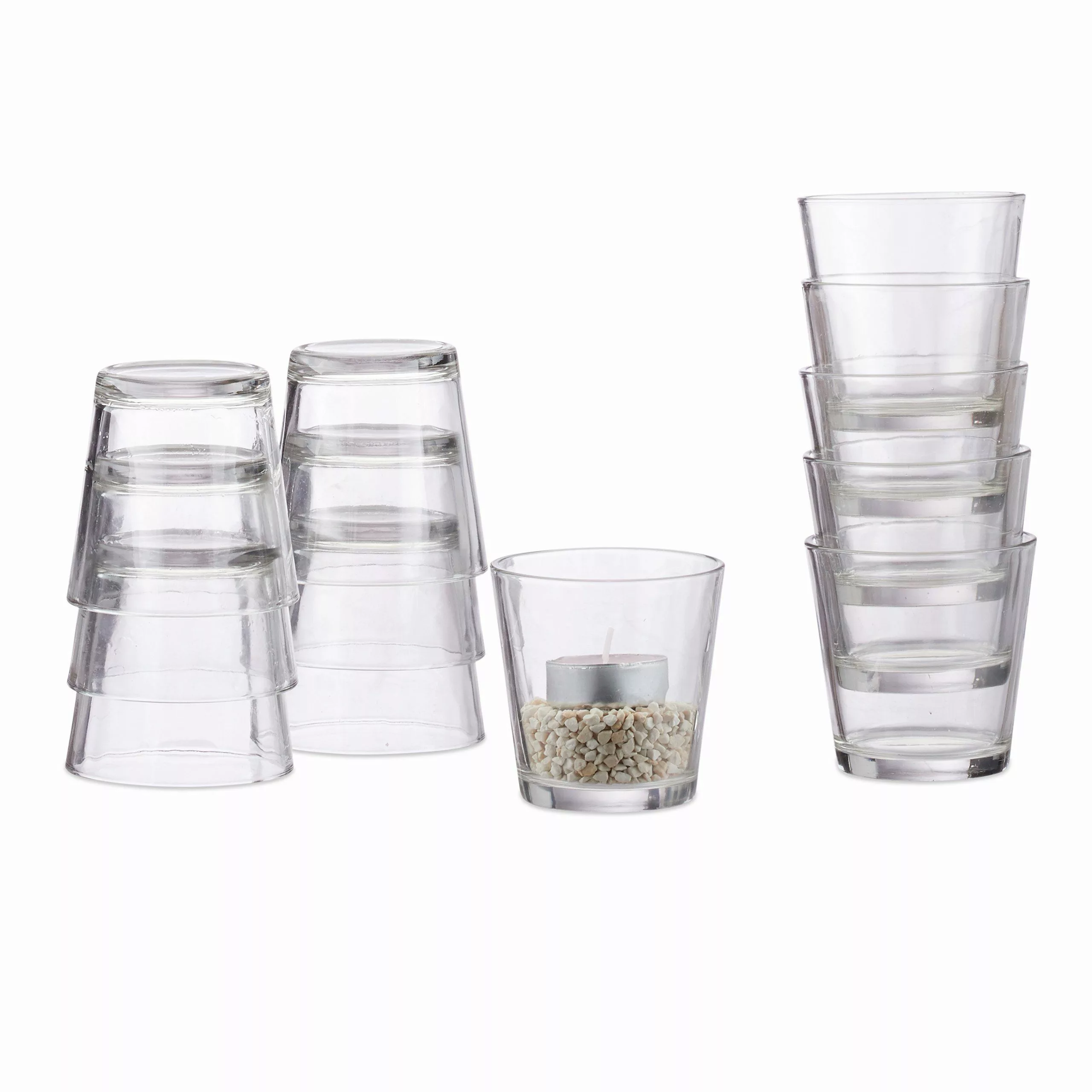 relaxdays Teelichthalter Teelichtgläser 12er Set günstig online kaufen