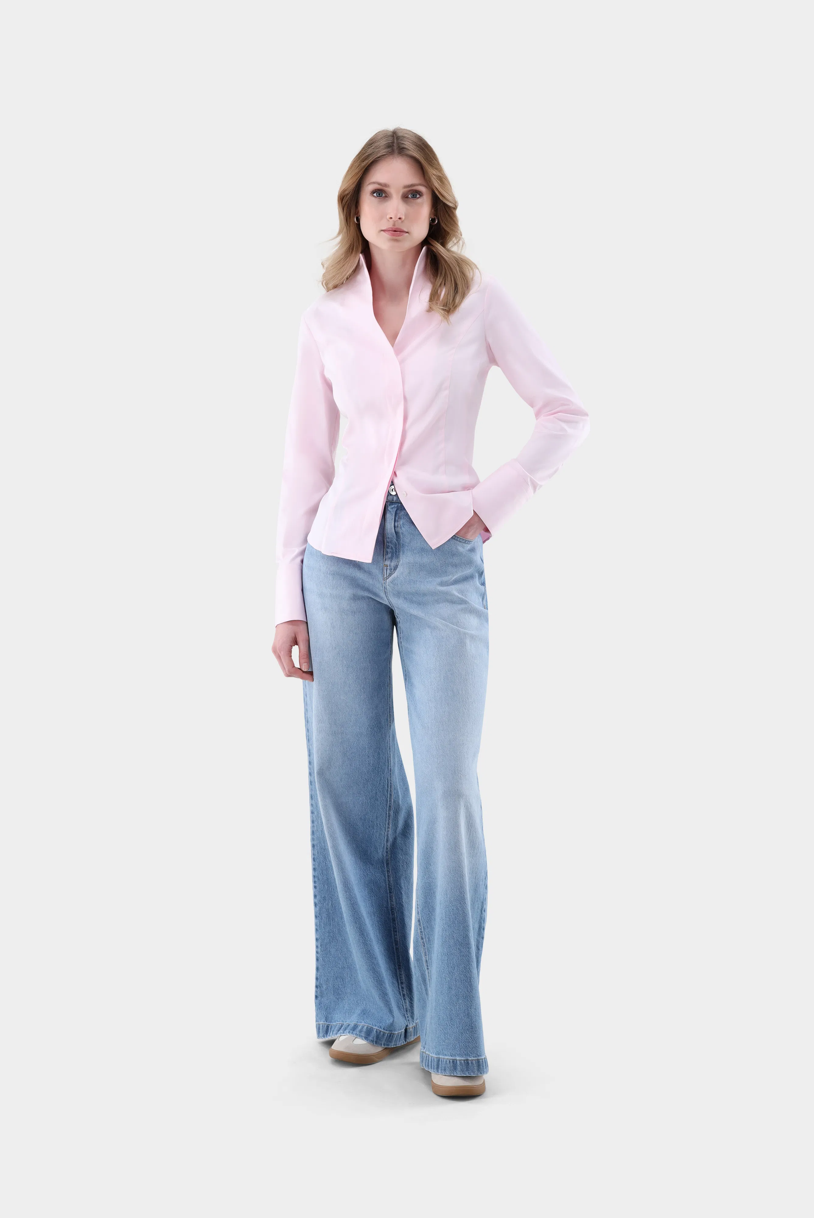 Twill Kelchkragenbluse günstig online kaufen