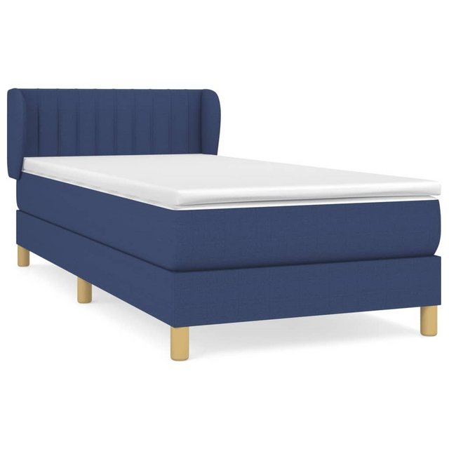 vidaXL Boxspringbett Boxspringbett mit Matratze Blau 90x200 cm Stoff Bett B günstig online kaufen