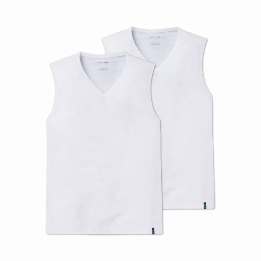 SCHIESSER Herren Tank Top 2er Pack - Shirt ohne Arm, V-Neck, Cotton Stretch günstig online kaufen