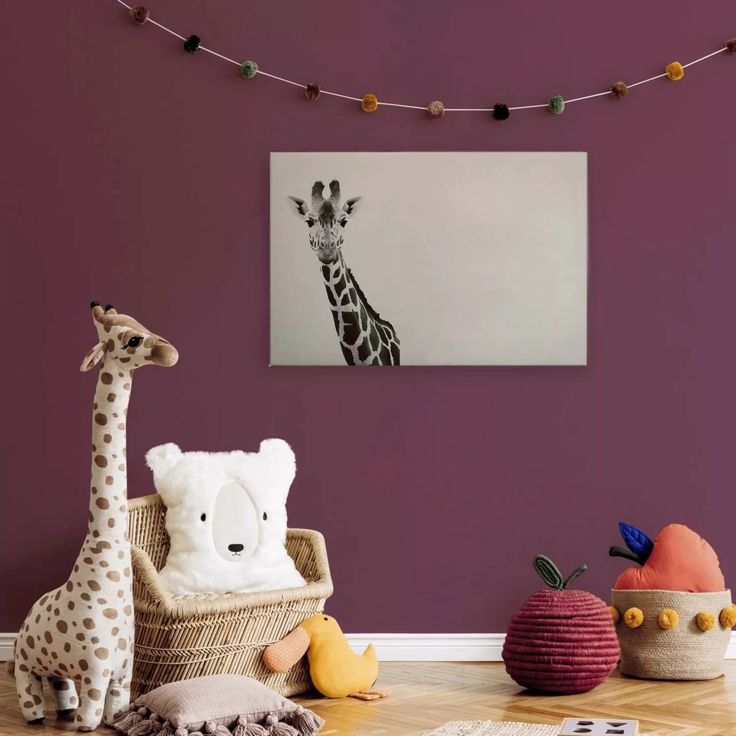 Bricoflor Leinwandbild Giraffe Schwarz Weiß 120 X 80 Cm Deko Wandbild Für K günstig online kaufen